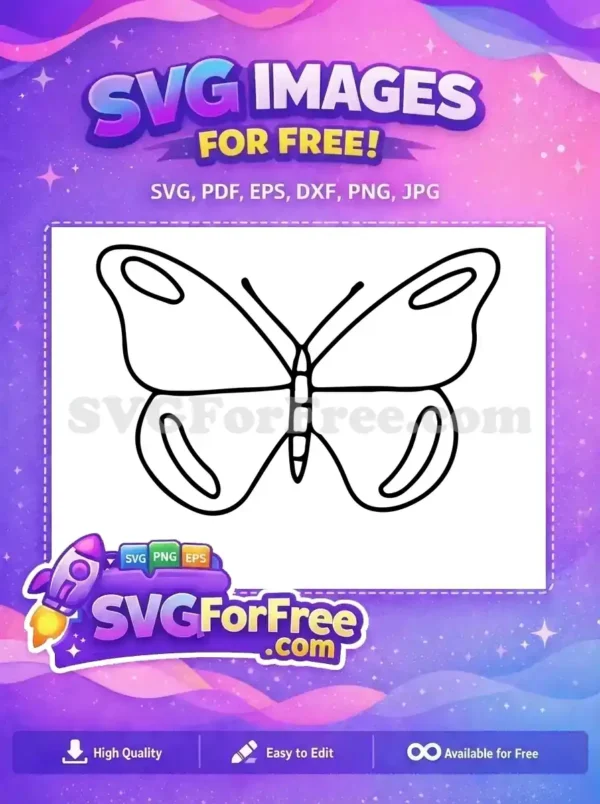 Free elegant line art Free cute butterfly Garden Decor Free SVG