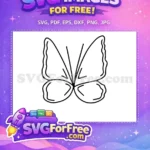 Free Cute Outline Free Simple Butterfly Nature Decor Free SVG - Instant Download
