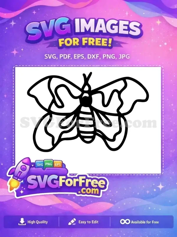 Free Simple Outline Free Striped Cute Butterfly Art Free SVG Free Simple Outline Free Striped Cute Butterfly Art Free SVG