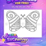Free Swirl Detail Free Line Pattern Cute Butterflies Free SVG - Instant Download