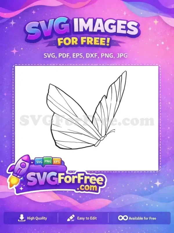 Free Detailed Wing Free Butterfly Outline Cute Free SVG 2