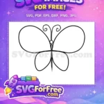 Free Swirl Antennae Free Cute Butterfly Outline Art Free SVG - Instant Download