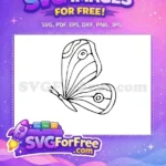 Free Detailed Wing Free Black Outline Graphic Butterflies Free SVG - Instant Download