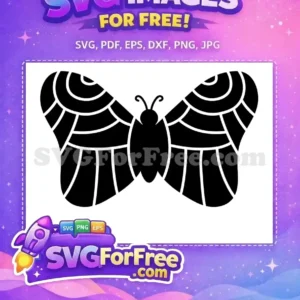 Free Black Patterned Free Cute Butterfly Nature Art Free SVG