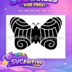 Free Intricate Black Swirls Free Delicate Antennae Cute Butterflies Free SVG - Instant Download