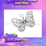 Free Outline Butterfly Free Intricate Wings Cute Butterflies Free SVG - Instant Download