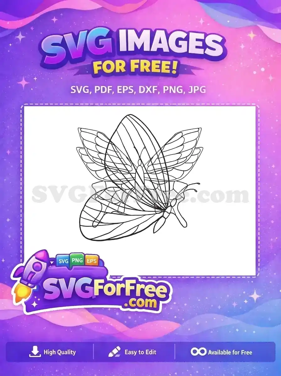 Free Overlapping Wings Free Delicate Abstract Lines Cute Butterflies Free SVG