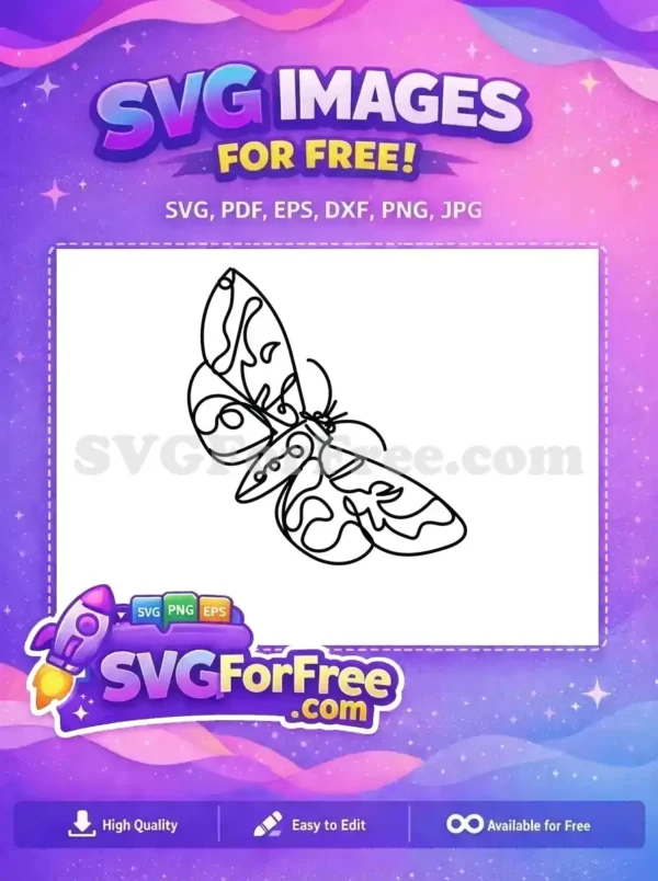 Free Abstract Swirls Design Free Cute Butterfly Line Art Free SVG