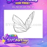 Free Simple Butterfly Free Line Art Wings Cute Design Free SVG - Instant Download