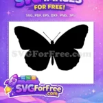 Free Cute Black Silhouette Free Elegant Butterfly Flight Nature Lover Free SVG - Instant Download