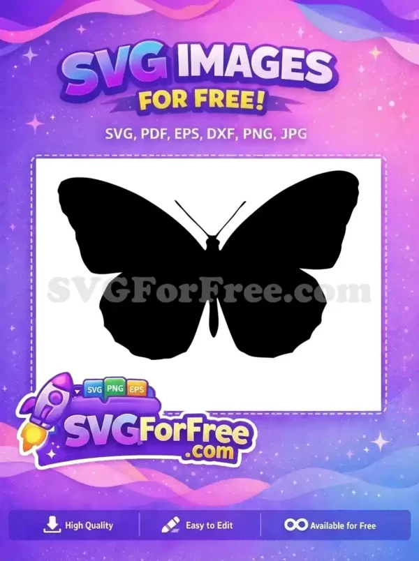 Free Cute Black Silhouette Free Elegant Butterfly Flight Nature Lover Free SVG