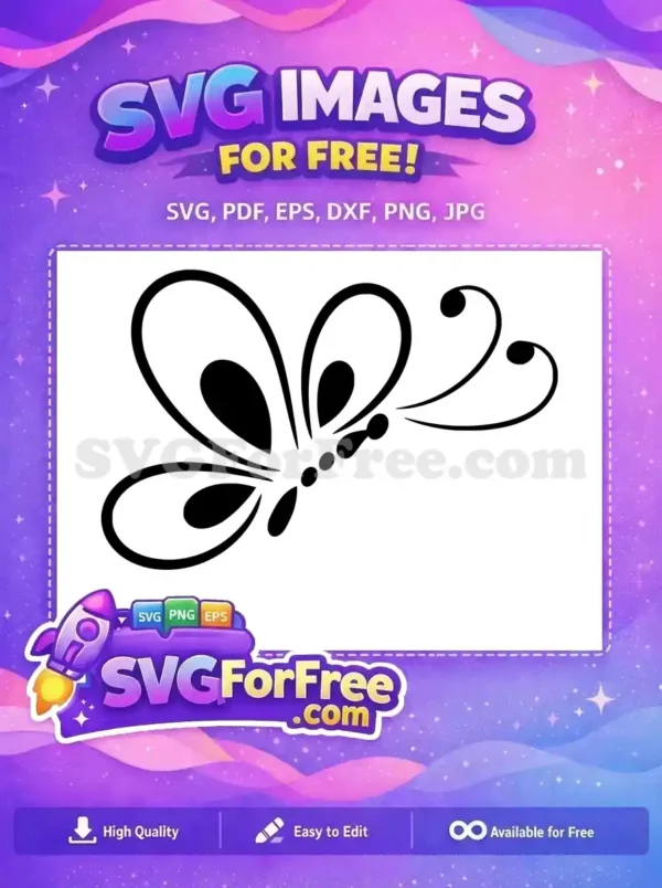 Free Stylized Black Butterfly Free Graceful Swirls Cute Butterfly Art Free SVG Free Stylized Black Butterfly Free Graceful Swirls Cute Butterfly Art Free SVG