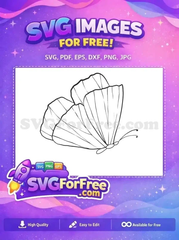 Free Outline Butterfly Wings Free Delicate Antennae Cute Butterflies Free SVG