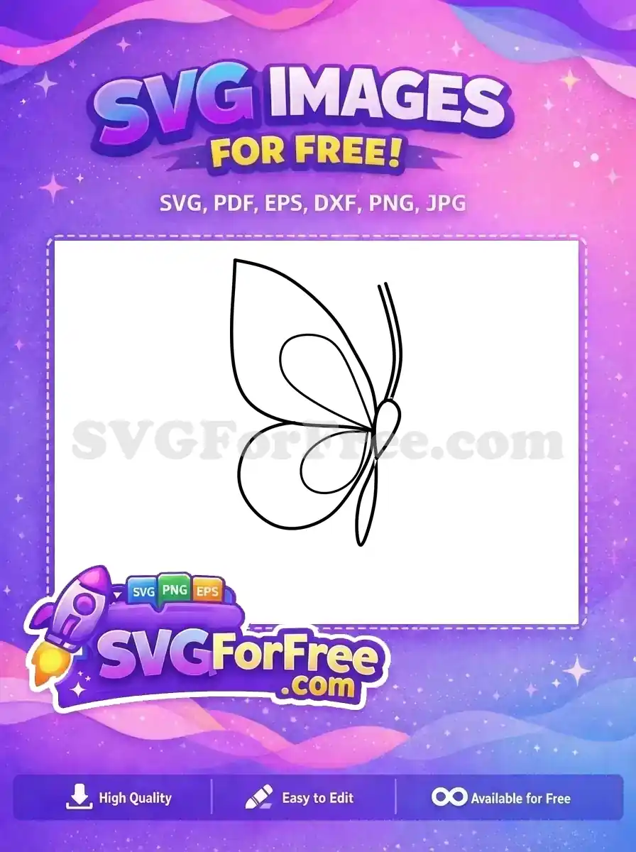 Free Elegant Line Art Free Delicate Wings Cute Butterflies Free SVG 1