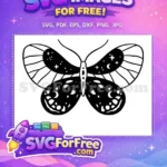 Free Celestial Butterfly Free Starry Night Wings Cute Butterflies Design Free SVG - Instant Download