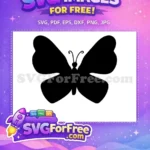 Free Black Silhouette Free Graceful Design Cute Butterfly Art Free SVG - Instant Download