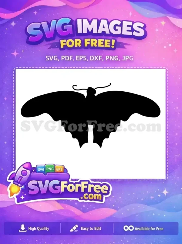 Free Black Silhouette Butterfly Free Graceful Winged Cute Butterflies Free SVG
