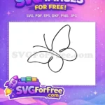 Free Elegant Line Art Free Simple Butterfly Design Cute Butterflies Free SVG - Instant Download