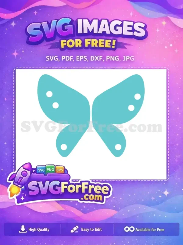Free Turquoise Wings Free White Dots Cute Butterfly Free SVG