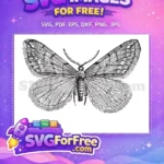 Free Vintage Intricate Free Delicate Antennae Cute Butterfly Free SVG - Instant Download