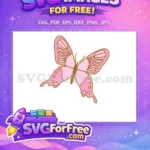 Free Pink Butterfly Free Cute Detailed Wings Nature Art Free SVG - Instant Download
