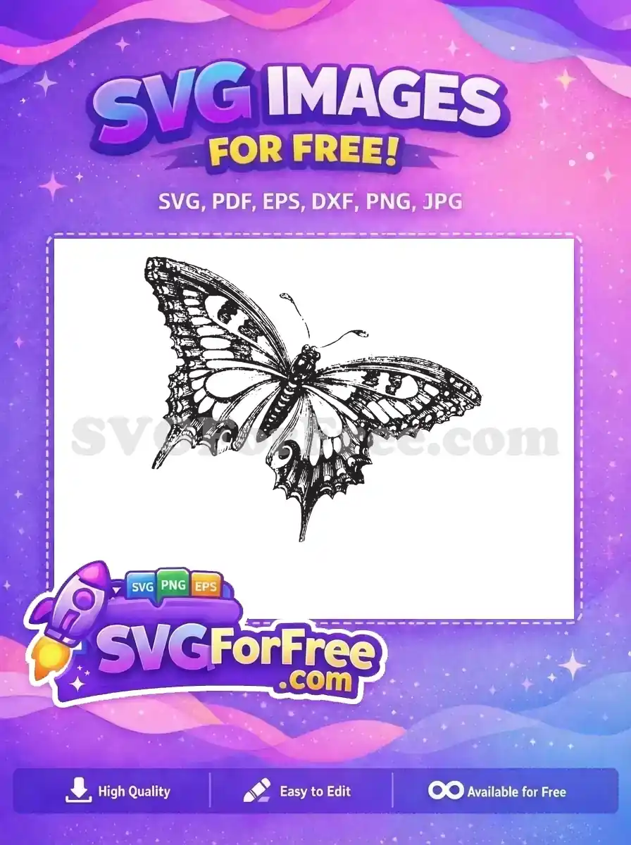 Free Intricate Butterfly Free Elegant Classic Cute Butterflies Free SVG