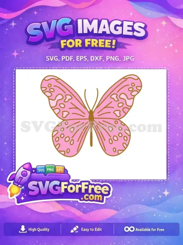 Free Pink Wings Free Light Pink Spots Cute Butterflies Free SVG