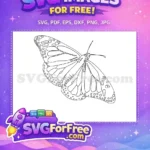 Free Detailed Monarch Butterfly Free Intricate Wing Cute Butterflies Free SVG - Instant Download