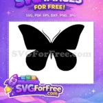 Free Elegant Black Silhouette Free Flying Insect Cute Butterfly Design Free SVG - Instant Download
