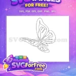 Free Abstract One Line Free Cute Butterfly Vector Free SVG - Instant Download