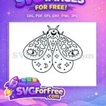 Free Mystical Moth Eyes Free Celestial Stars Moons Cute Butterflies Free SVG - Instant Download