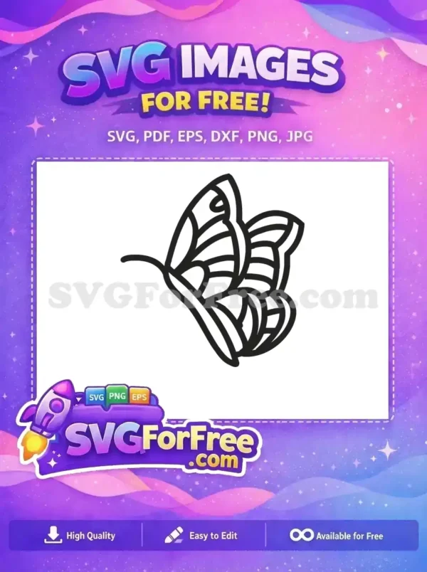 Free Cute Black Butterfly Free Detailed Wings Art Free SVG