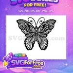 Free Intricate Free Black Cute Butterflies Free SVG - Instant Download
