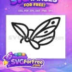 Free Simple Free Butterfly Cute Line Art Free SVG - Instant Download