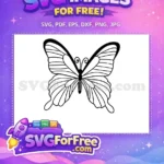 Free Swirl Antenna Free Detailed Wing Cute Butterflies Free SVG - Instant Download
