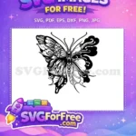 Free Intricate Black White Wing Patterns Free Delicate Cute Butterflies Free SVG - Instant Download