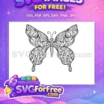 Free Intricate Swirls Free Detailed Wings Cute Butterflies Free SVG - Instant Download