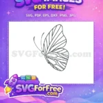 Free Detailed Wing Pattern Free Graceful Flying Pose Cute Butterflies Free SVG - Instant Download