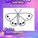 Free Cute Outline Free Spotted Wings Butterflies Art Free SVG - Instant Download