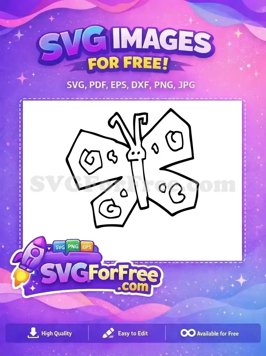 Free Black Outline Design Free Simple Swirl Patterns Cute Butterflies Free SVG