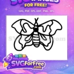 Free Monochrome Outline Free Beautiful Flying Insect Cute Butterflies Free SVG - Instant Download