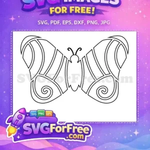 Free Black Outline Free Swirl Wings Cute Butterfly Free SVG Free Black Outline Free Swirl Wings Cute Butterfly Free SVG