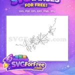 Free Elegant Leaves Free Minimalist Line Art Botanical Design Free SVG - Instant Download