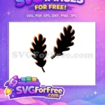 Free Black Oak Leaves Free Orange Shadow Autumn Decor Free SVG - Instant Download