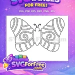 Free Detailed Butterfly Wings Free Swirl Pattern Cute Butterflies Free SVG - Instant Download