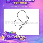 Free Simple Butterfly Outline Free Cute Butterflies Nature Free SVG - Instant Download
