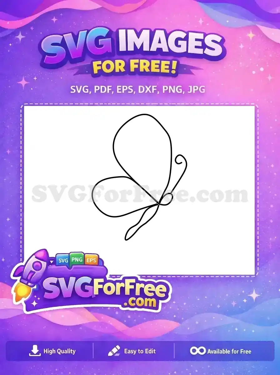 Free Simple Butterfly Outline Free Cute Butterflies Nature Free SVG