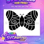 Free Black Swirl Butterfly Free Intricate Cute Butterflies Design Free SVG - Instant Download