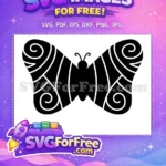 Free Black Swirl Free Striped Wings Cute Butterfly Free SVG - Instant Download