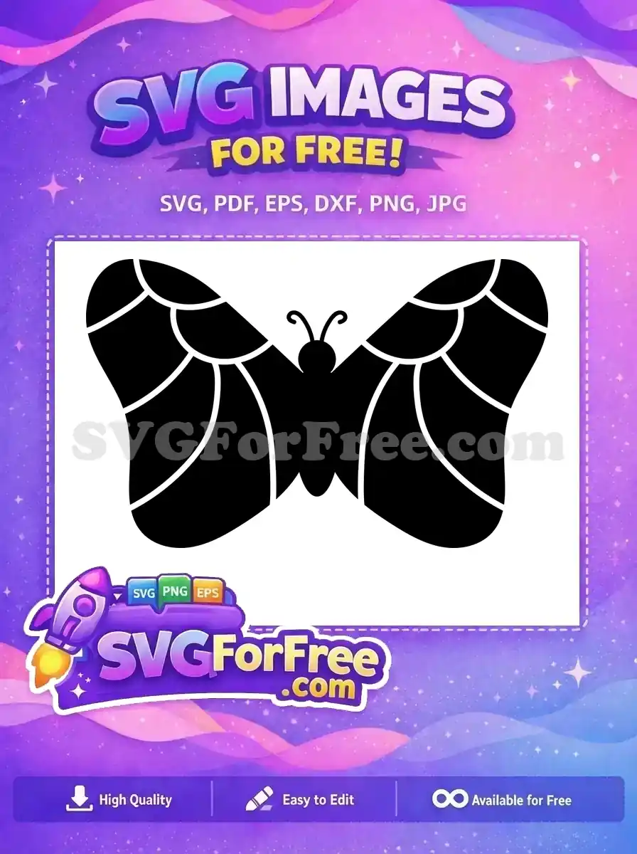 Free Black Silhouette Free Detailed Wings Cute Butterflies Free SVG